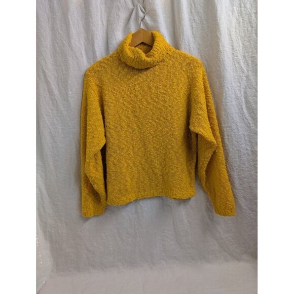 Chaus women's size medium yellow long sleeve cowl turtle neck sweater H2 - Picture 1 of 5